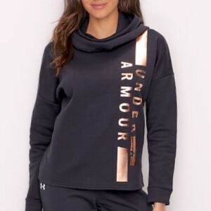 Under Armour Metallic Gold and Black Cowl Neck Hoodie